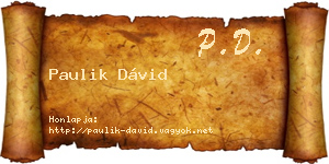 Paulik Dávid névjegykártya
