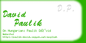 david paulik business card